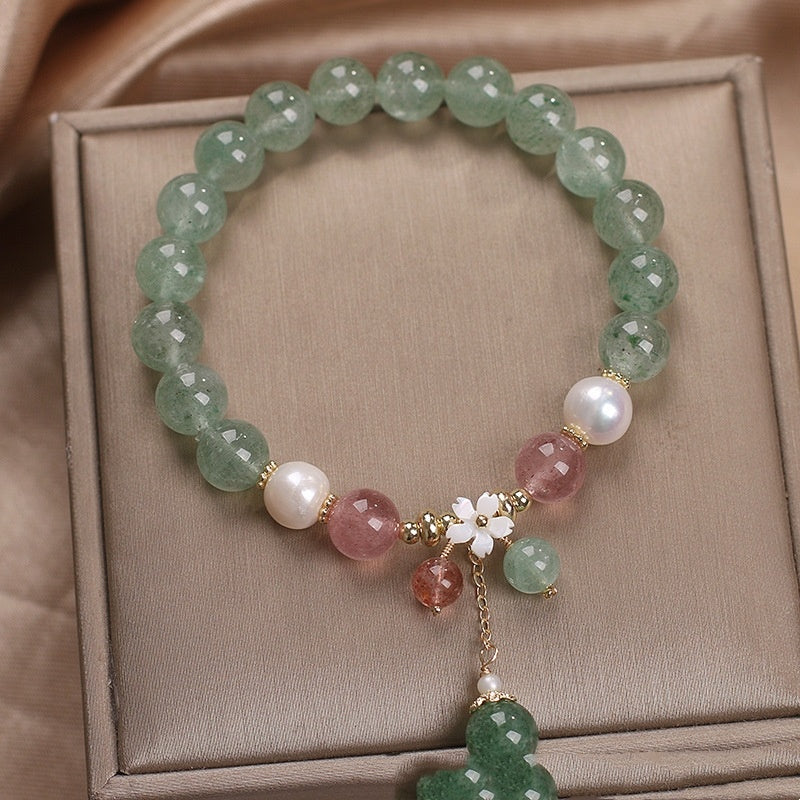 Natural Green Strawberry Quartz Bracelet