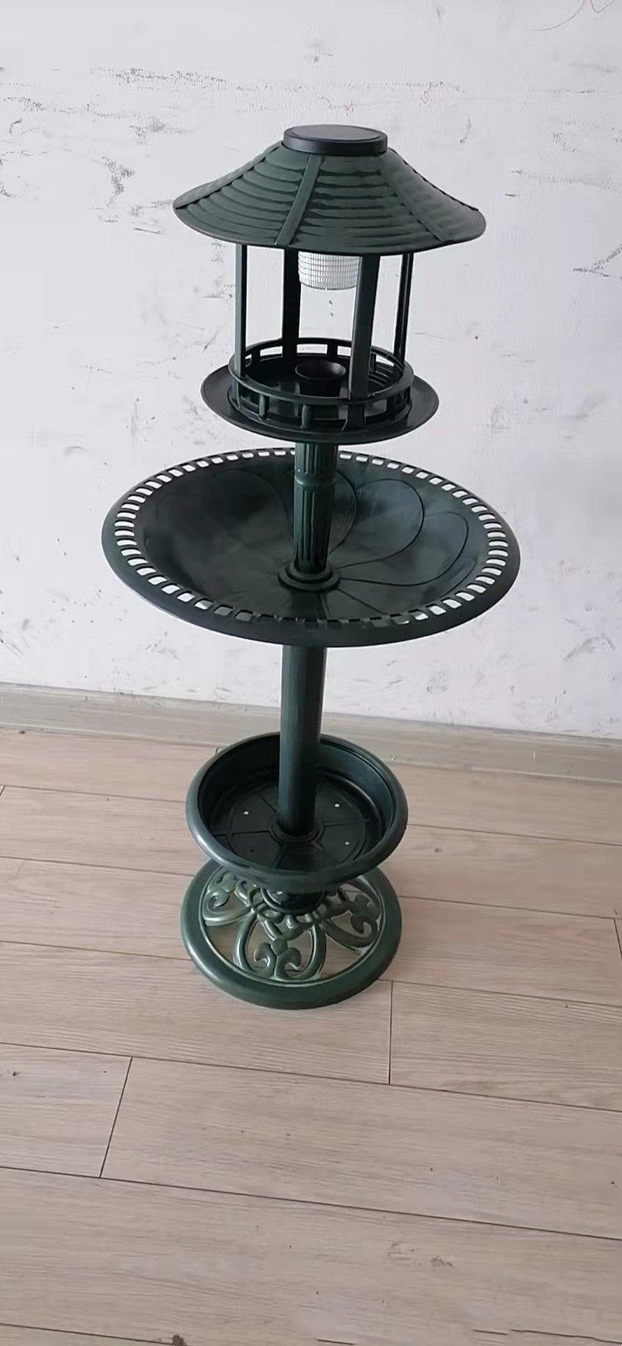 Plastic Bird Bath With Light Outdoor Bird Feeder