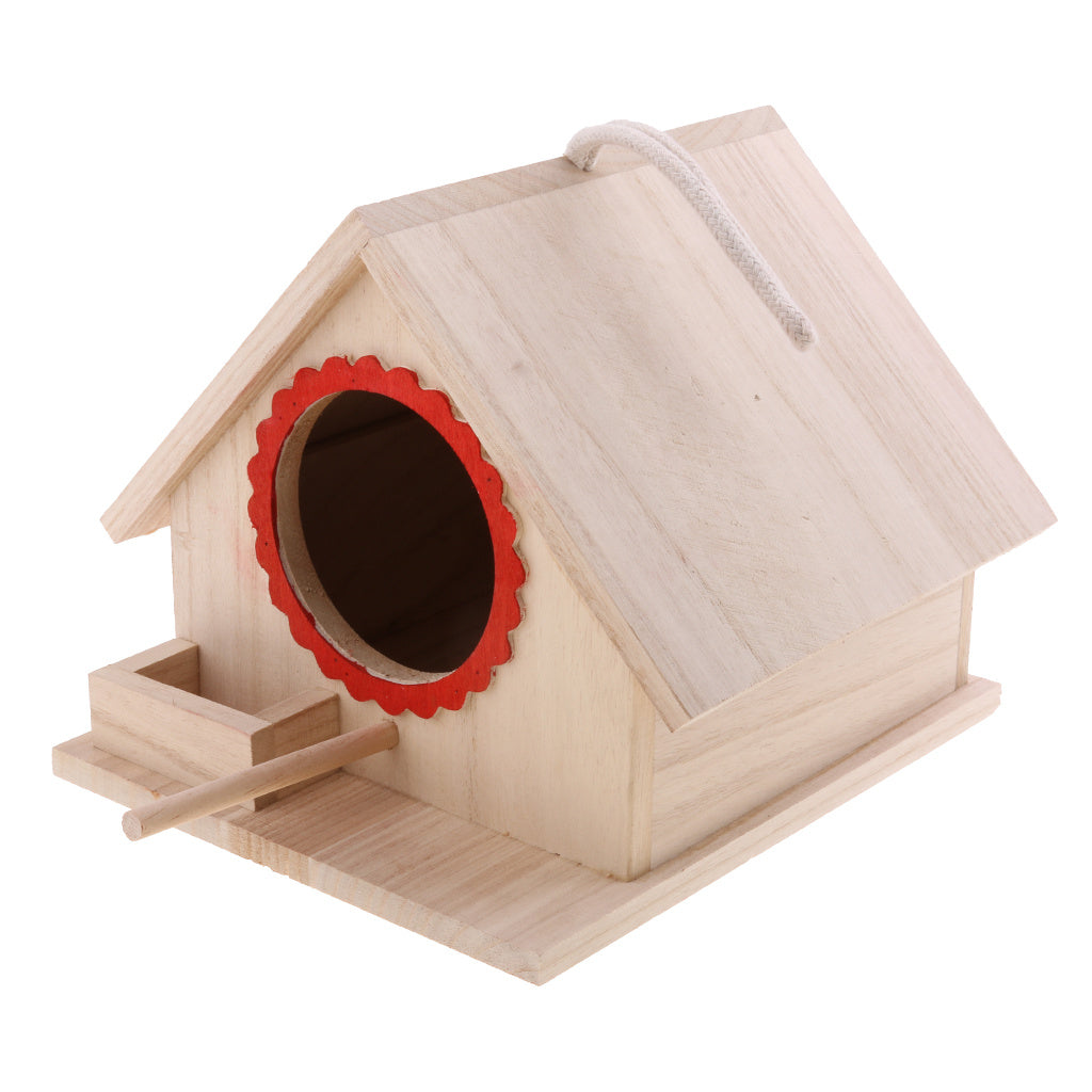 Outdoor Garden Wooden Parrot Bird Nest House