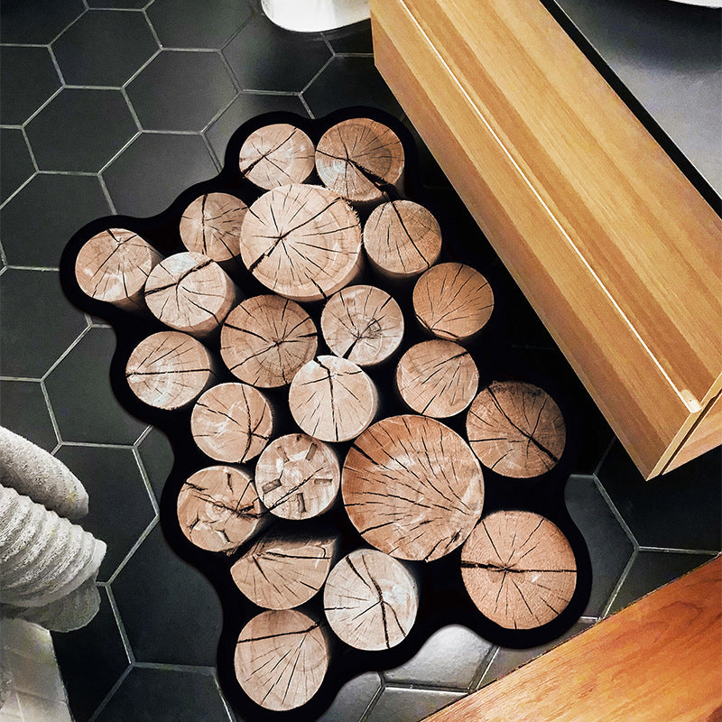 Wood Grain Bathroom Mats Absorbent Non-Slip Bathroom Disposable Special-Shaped Household