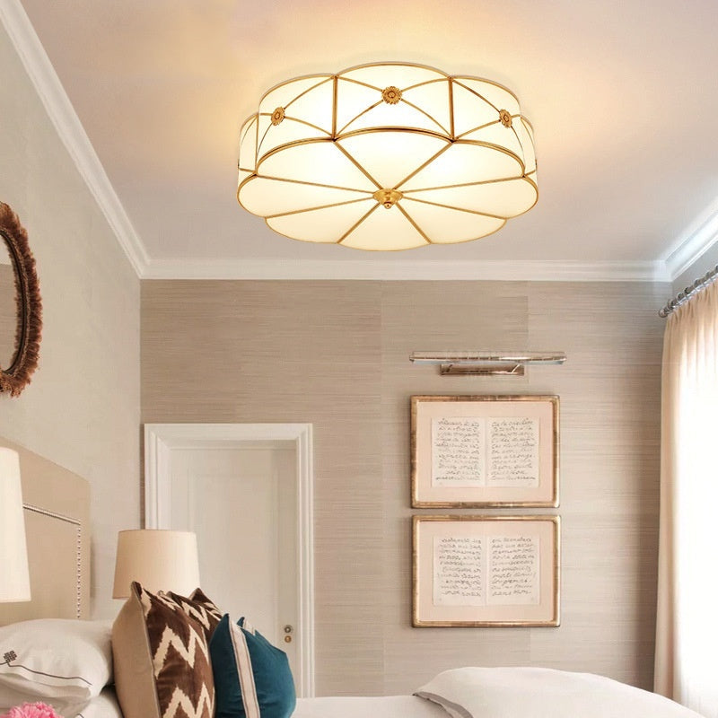 All Copper American Simple Led Ceiling Lamp Modern