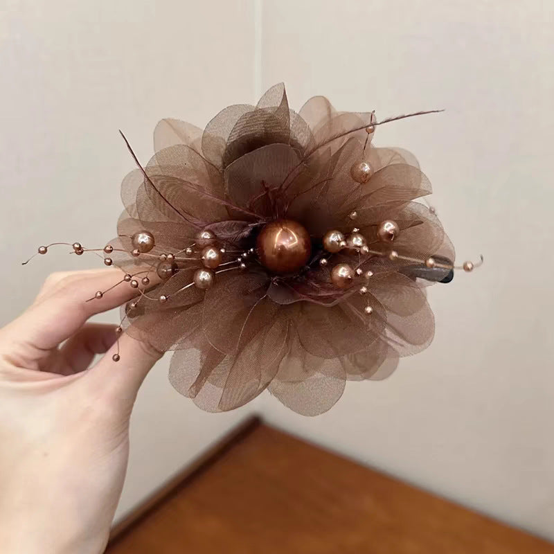 Ostrich Feather Hair Clip For Women