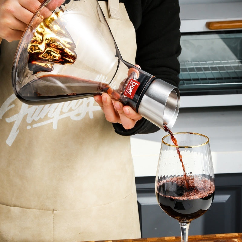 Hot-Selling Iceberg Waterfall Wine Decanter Creative Transparent Lead-Free Crystal Glass Wine Dispenser Barware Quick Decanters