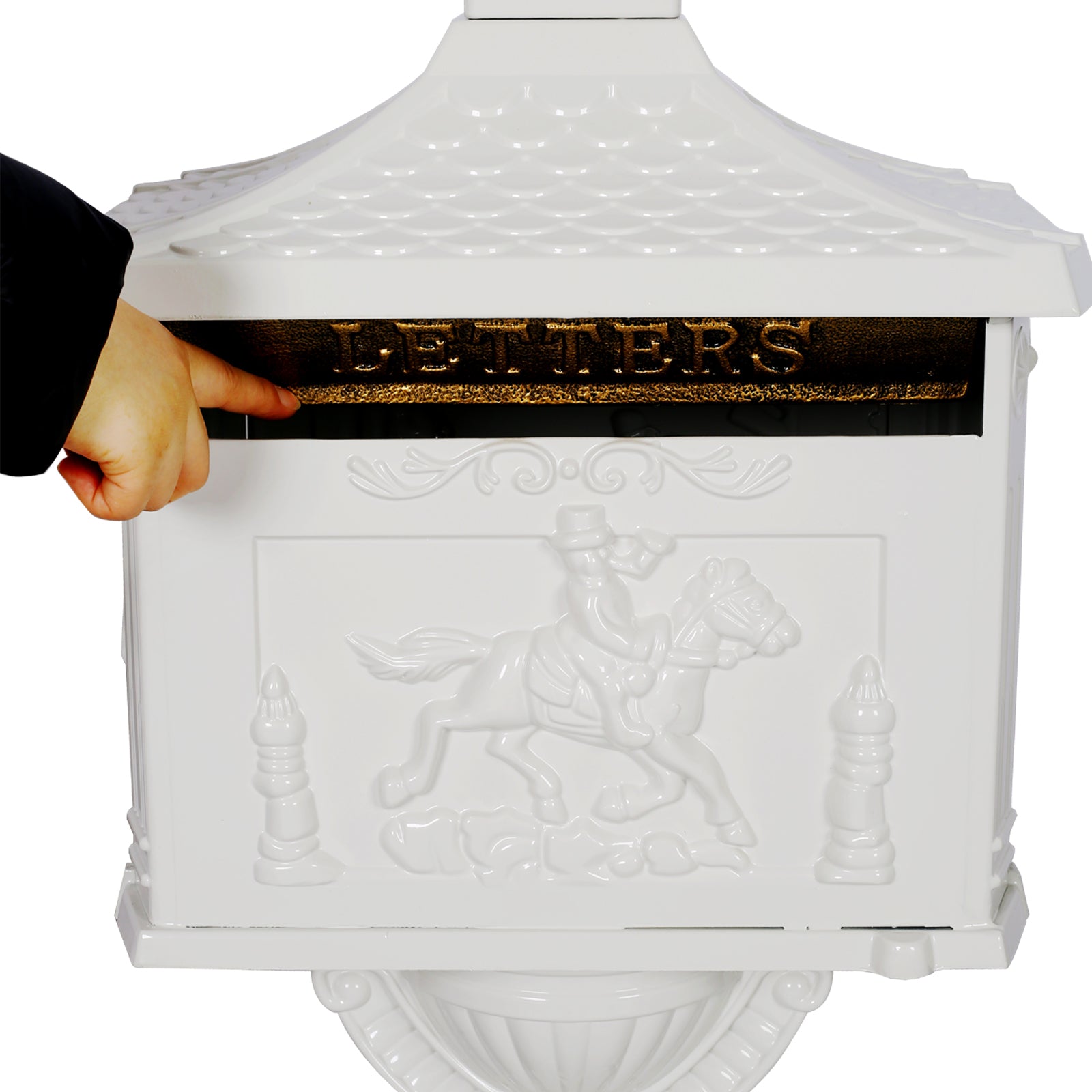 Cast Aluminum Mail Box,Postal Box , Mailbox Color White