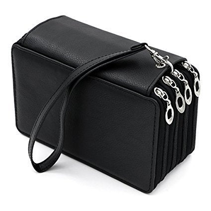 PU Leather Art Storage Pen Curtain Color Bag Porous