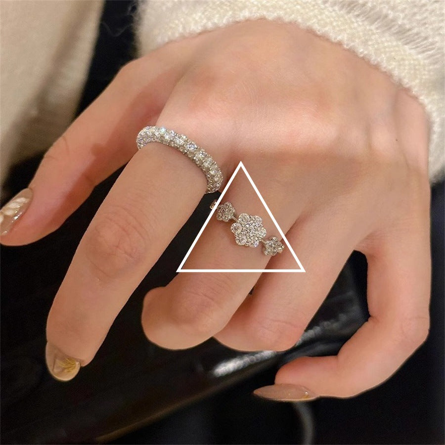 Antique Zircon Brushed Ring Female Retro Minority