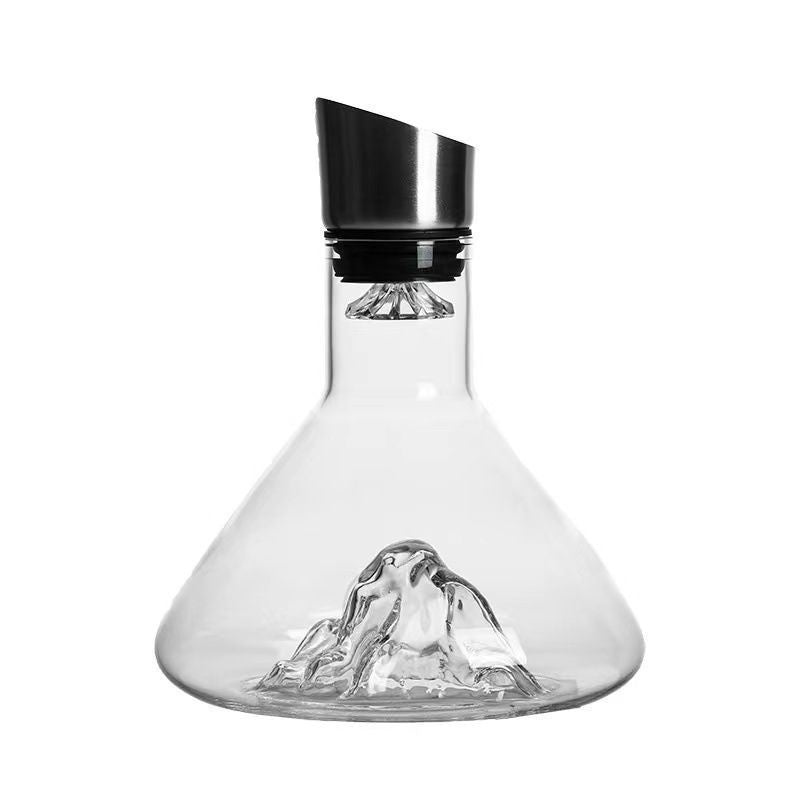 Hot-Selling Iceberg Waterfall Wine Decanter Creative Transparent Lead-Free Crystal Glass Wine Dispenser Barware Quick Decanters