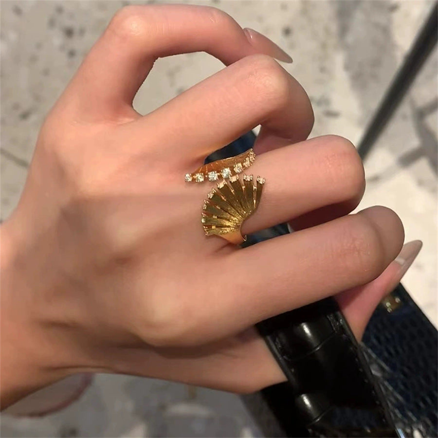 Antique Zircon Brushed Ring Female Retro Minority