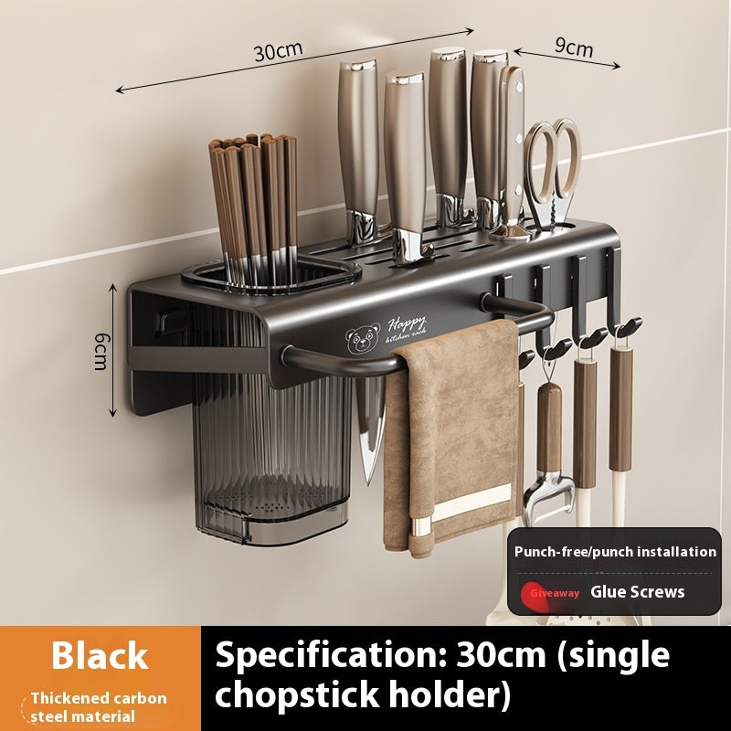 Kitchen Knife Rack Multi-Functional Punch-free