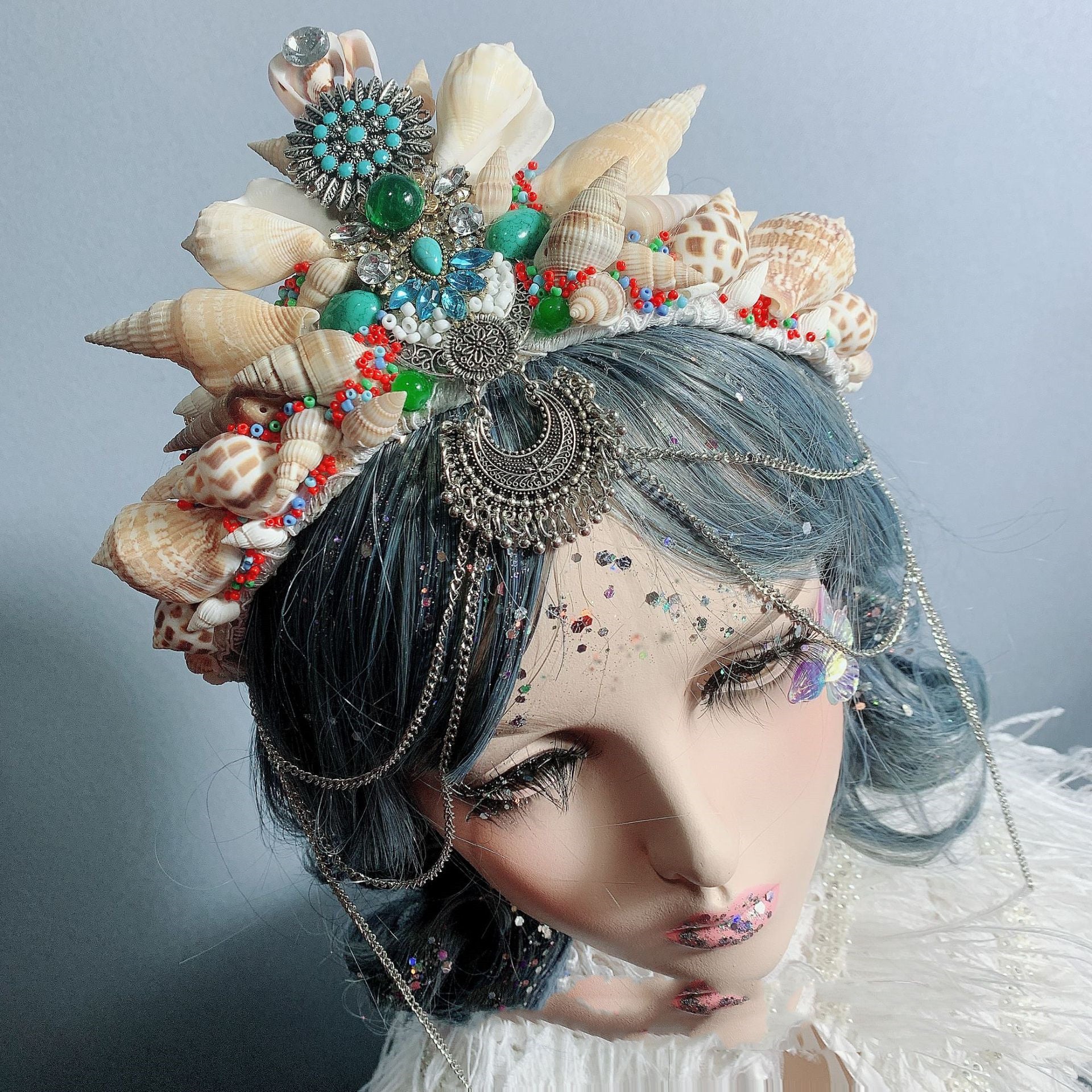 Retro Ocean Wind Mermaid Princess Headdress