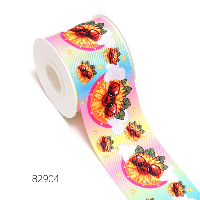 Flowers And Plants Cartoon Printed Ribbon