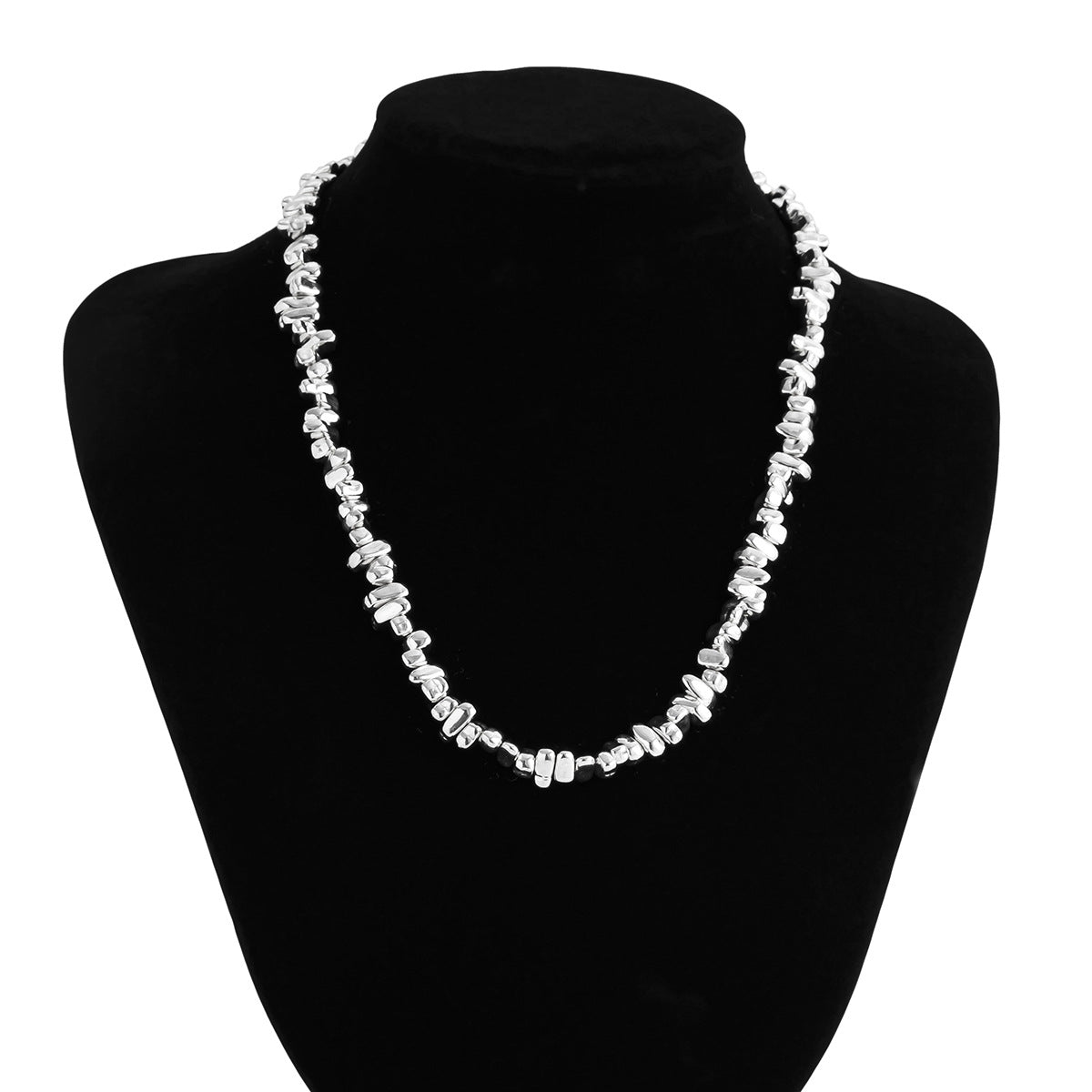 Niche Uniquely Shaped Beaded Necklace For Men Trendy Cross Pendant Clavicle Chain