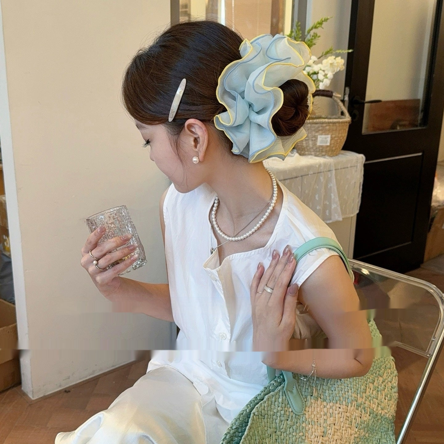 Summer Refreshing Contrast Color High-End Rubber Band Female Hair Accessories