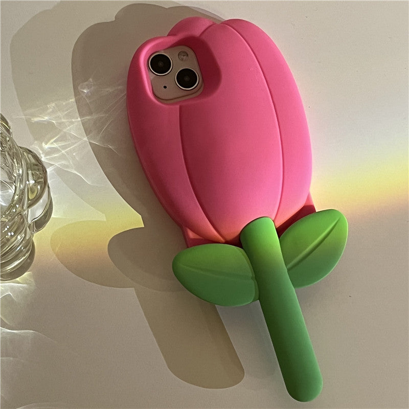 Tulip Flower Silicone Soft Case Drop-Resistant Phone Case