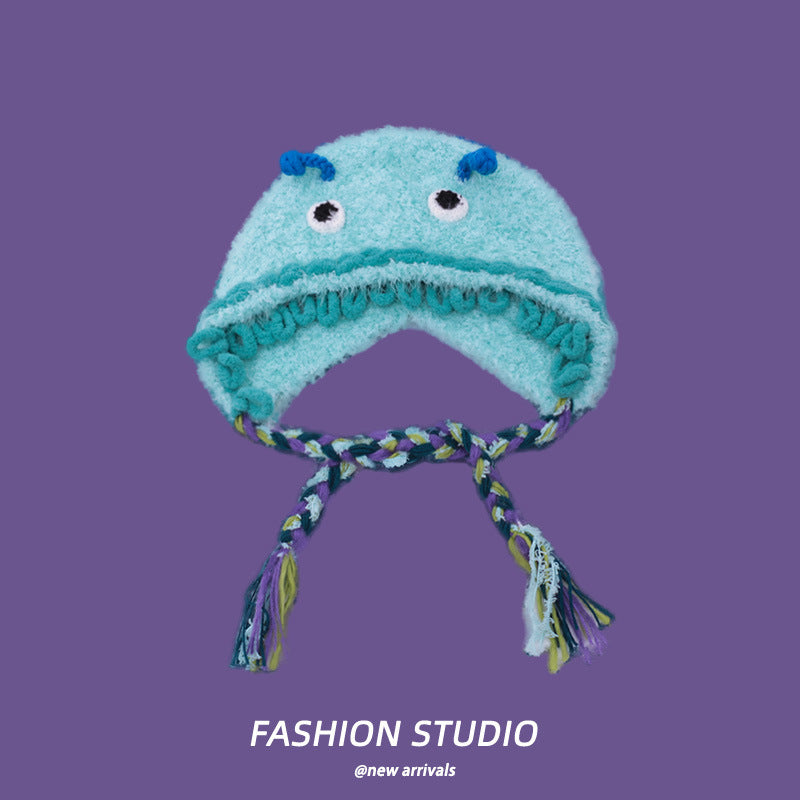 Cartoon Cute Monster Hat Casual Versatile Plush Bonnet