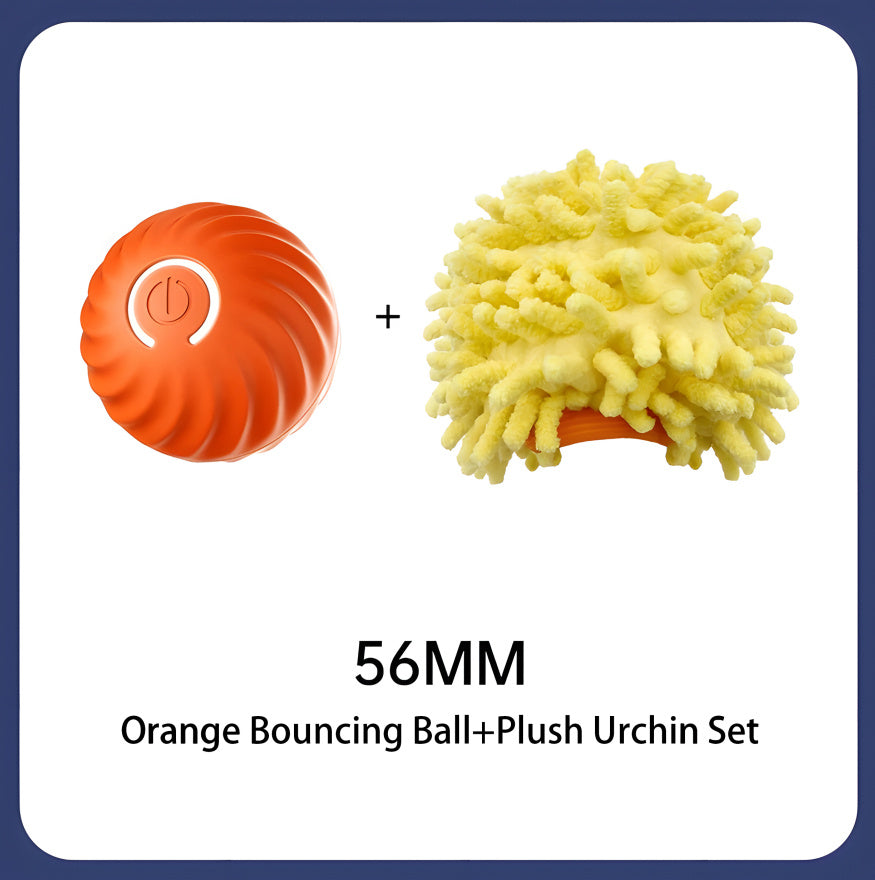 Interactive Bouncing Ball For Dogs,Automatic Smart Toy, Self-moving Rotating Stimulating Pet Entertainment, Noise-Reducing Urchin Cover,USB Rechargeable Dog Toy, Dog Electric Interactive Toy