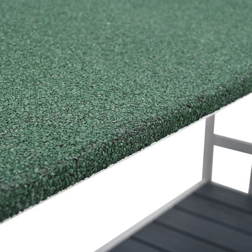 GO 47.2 Large Wooden Dog House Outdoor, Outdoor & Indoor Dog Crate, Cabin Style, With Porch, 2 Doors, Gray And Green