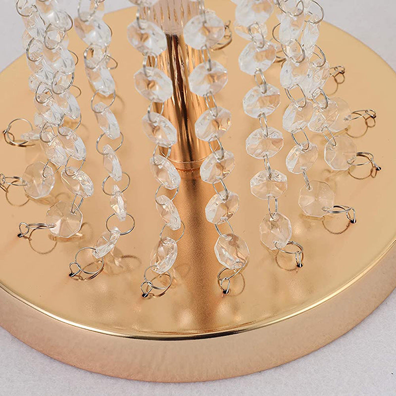 Iron Plating Small Waist Crystal Candlestick Party Wedding Banquet Hall Hotel Table Flower Stand Decoration