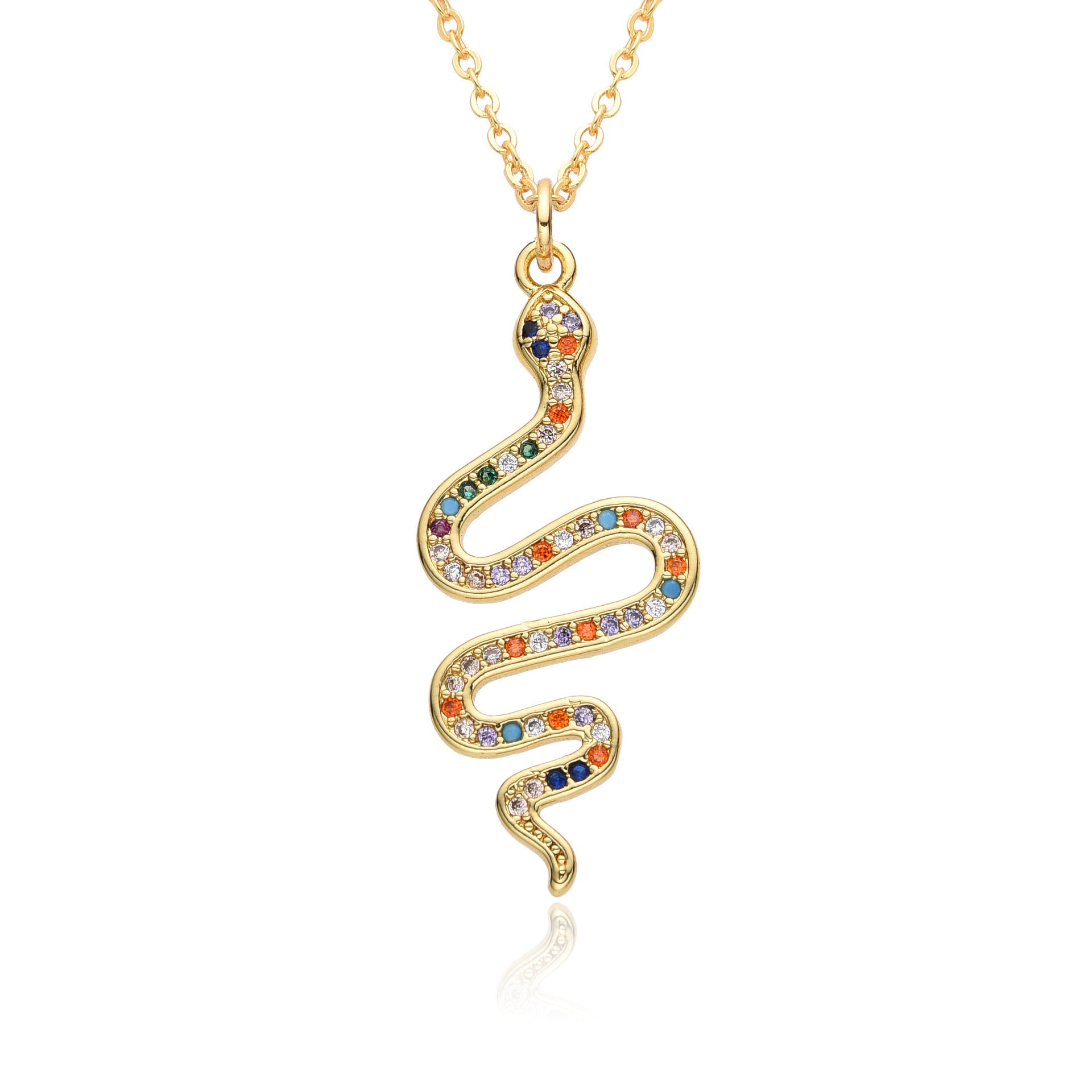New Snake Necklace With Rhinestone Design Fashion Personality Creative Clavicle Chain Fall Winter Sweater Chain Women's Jewelry