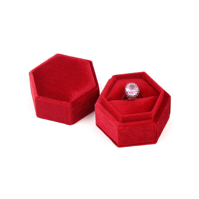 Jewelry Box Hexagonal Pair Ring Storage