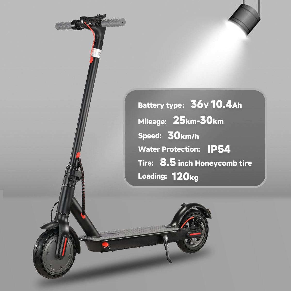 ES-PRO 8.5 Inch Electric Scooter With App Function, With Mobile Phone Holder And Anti-Theft Protection, Foldable E Scooter, 25-30 Km Range Li-ion Battery, Maximum Load 120 Kg