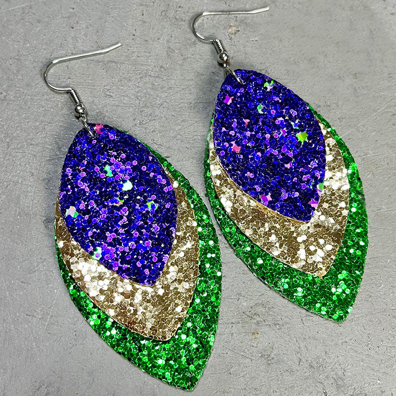 Fashion Feather Metal Mesh Earrings
