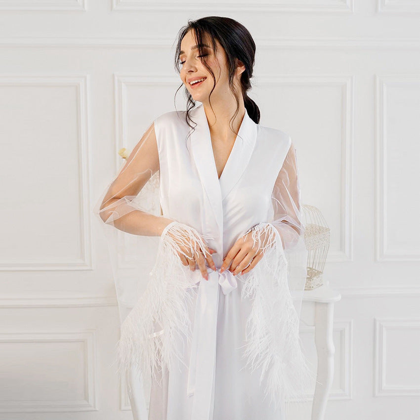 Women's Lace Feather Hollow Dress