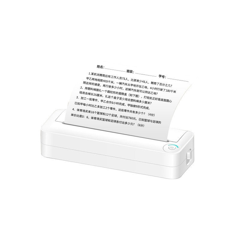 A4 Printer Bluetooth Connection Ink-Free Portable