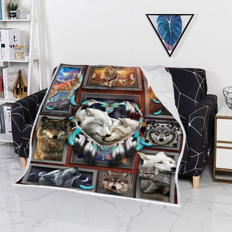 Double Layer Thickened Cashmere Blanket Cartoon Cartoon Cat Air Conditioner Quilt