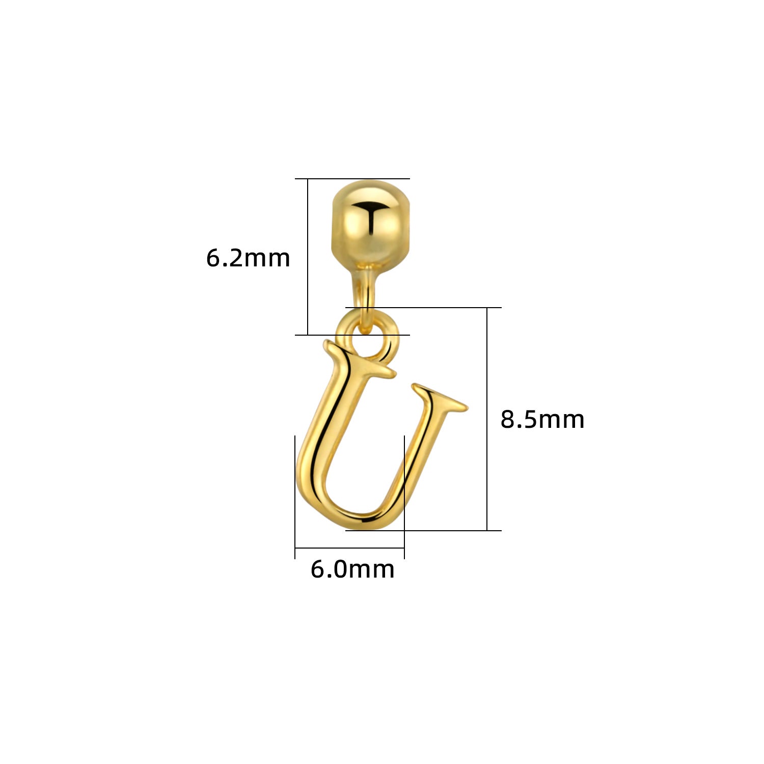 Smooth-Surface Jewelry Minimalist 26-Letter Alphabet Pendant