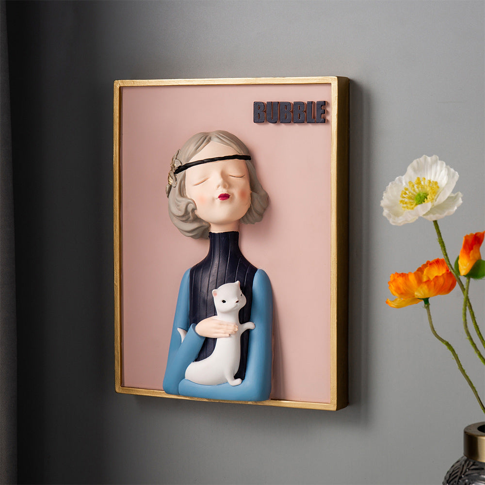 Bubble Girl Living Room Children's Room Decoration Painting Background Wall Mural
