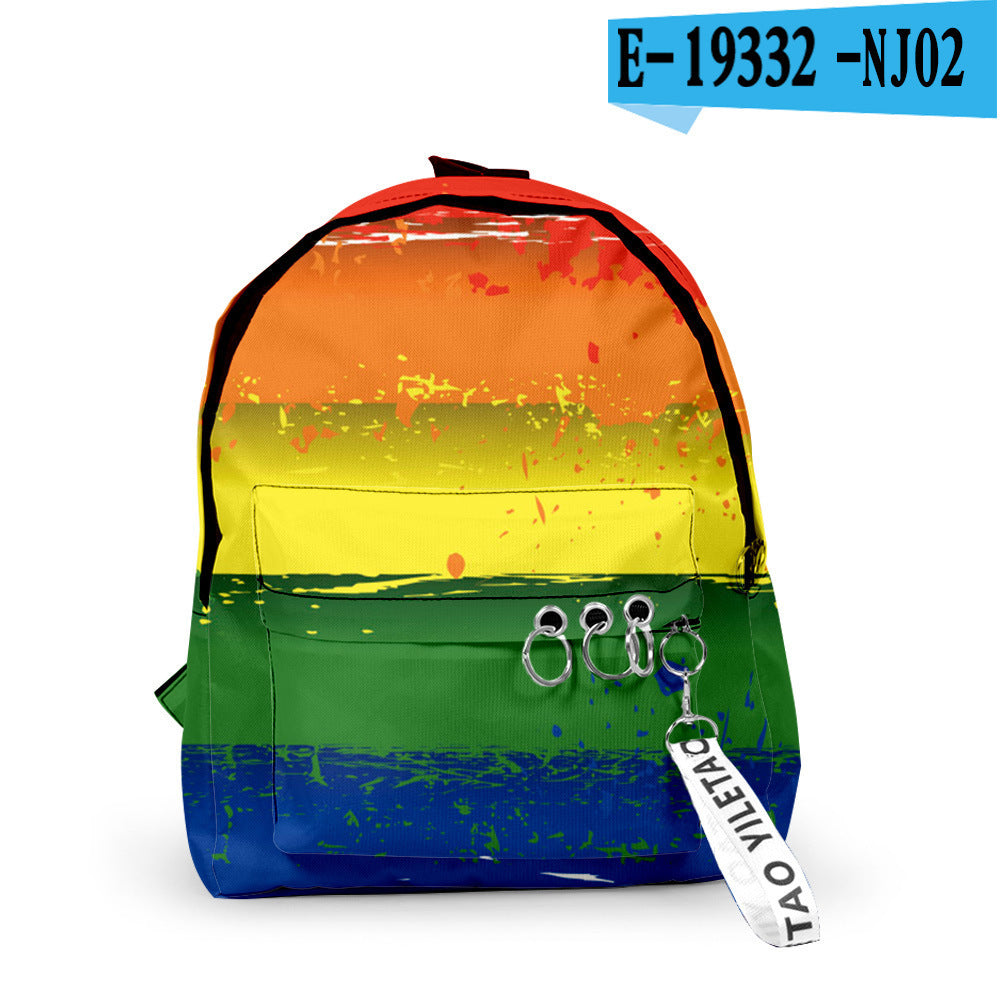 Men's And Women's Fashion Trend Student Daily 3D Digital Printing Backpack