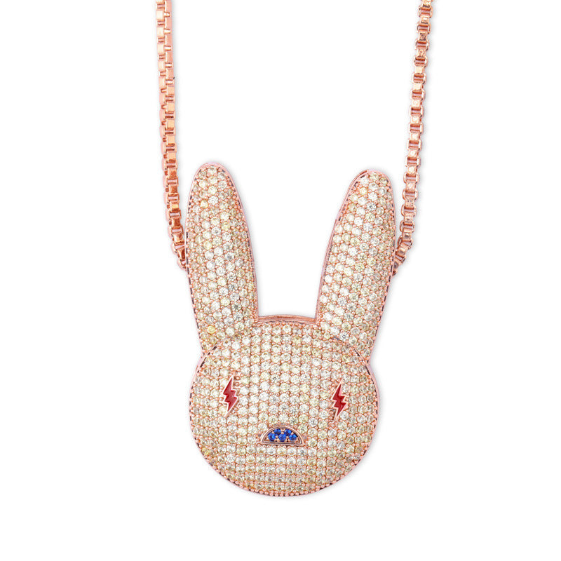 Full Zircon Rabbit Necklace