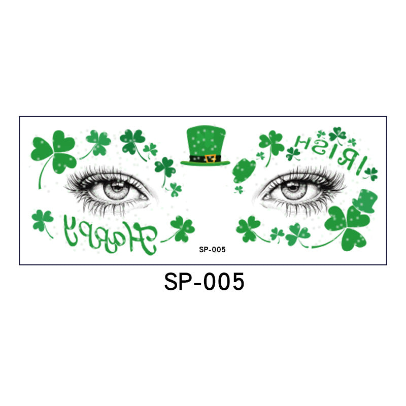 Irish Glitter Tattoo Sticker St Patrick Holiday Party