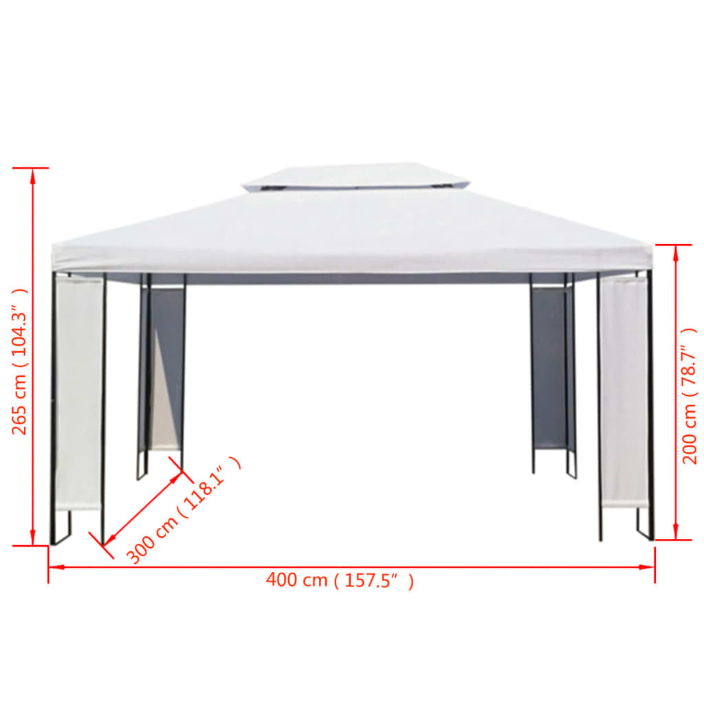VidaXL Gazebo White 3x4 m
