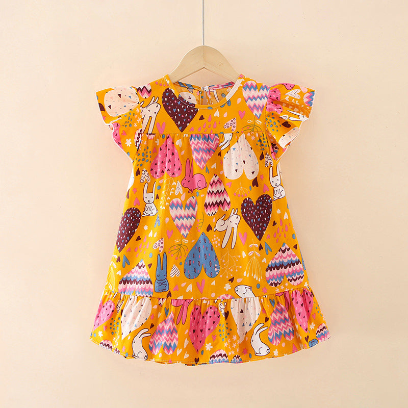 Girls' Cartoon Print Dress