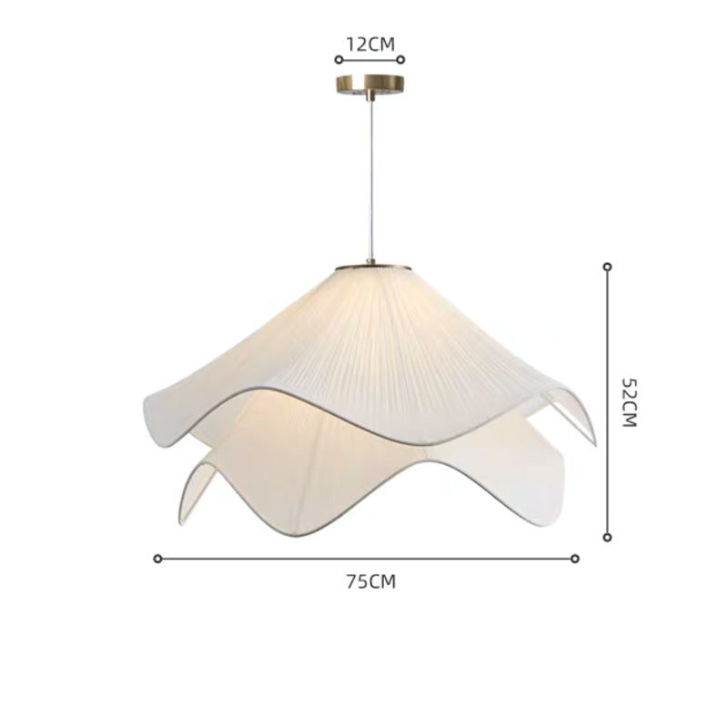 Bedroom Light Yarn Petal Chandelier Living Room Study Fabric Lamp