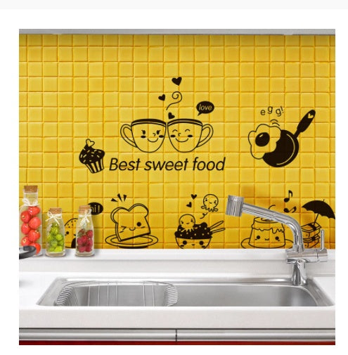 Restaurant Kitchen Happy Western Food Refrigerator Coffee Sticker