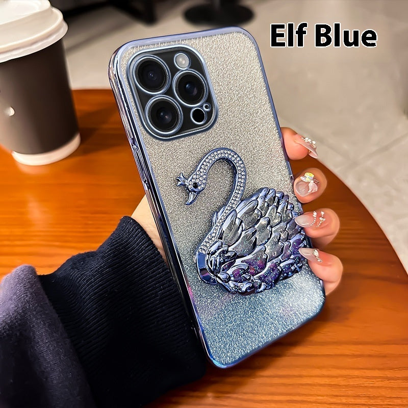 Applicable To Quicksand Swan Bracket Phone Case