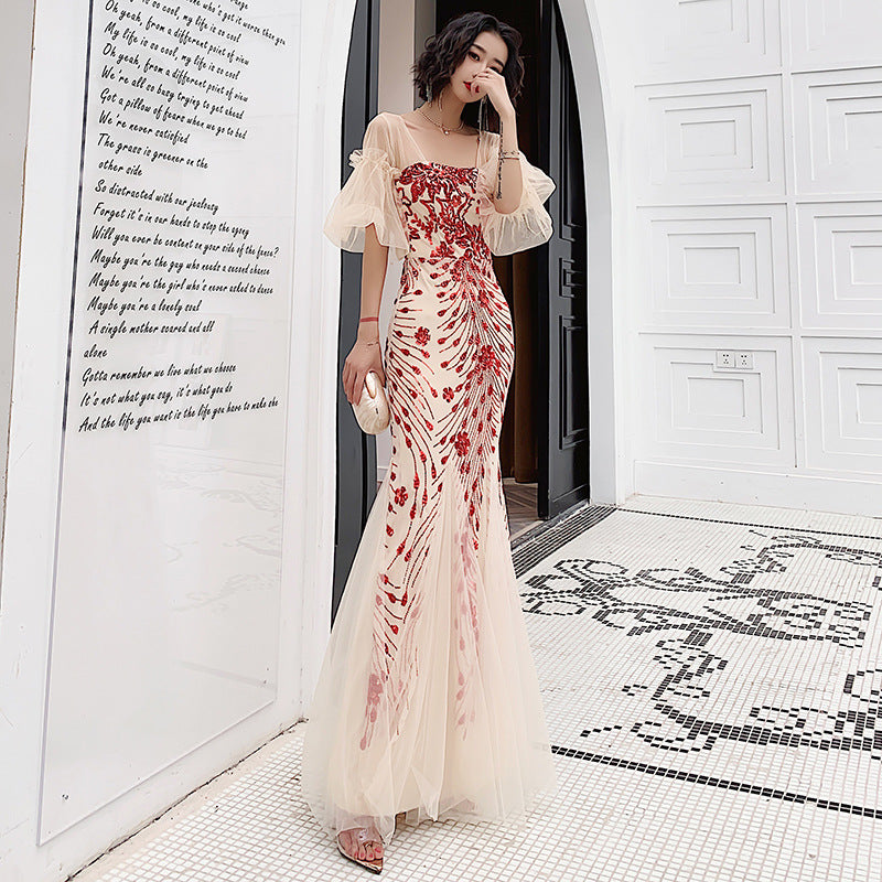 Temperament Long Celebrity Mermaid Evening Dress