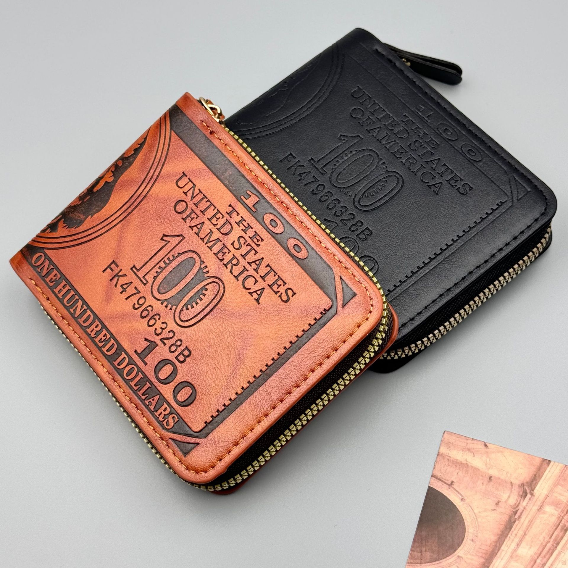 Personalized Dollar Men's Two-Fold Buckle Multiple Card Slots Wallet Purse