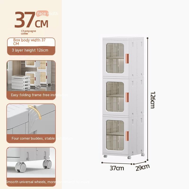 Toilet Floor-to-Ceiling Folding Storage Cabinet Bathroom Waterproof Locker