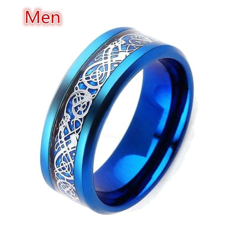 Fashion Blue And Gold Pair Ring