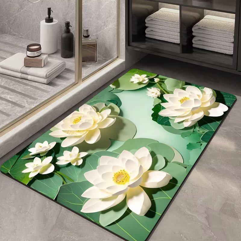 Soft Diatom Ooze Floor Bathroom Absorbent Bathroom Step Mat Quick-Drying Non-Slip Toilet Door Mat