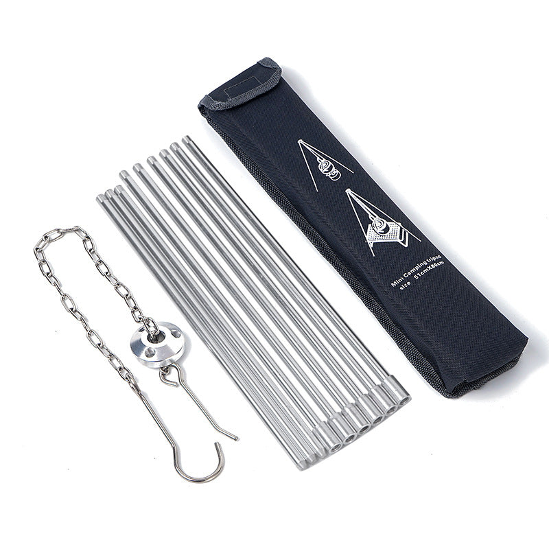 Compatible with Apple, Camping Outdoor Campfire Tripod Hanging Pot Picnic Fire Bracket Aluminum Alloy Tripod Camping Supplies