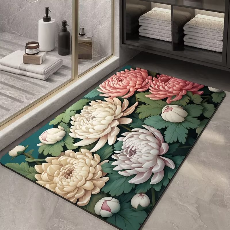 Soft Diatom Ooze Floor Bathroom Absorbent Bathroom Step Mat Quick-Drying Non-Slip Toilet Door Mat