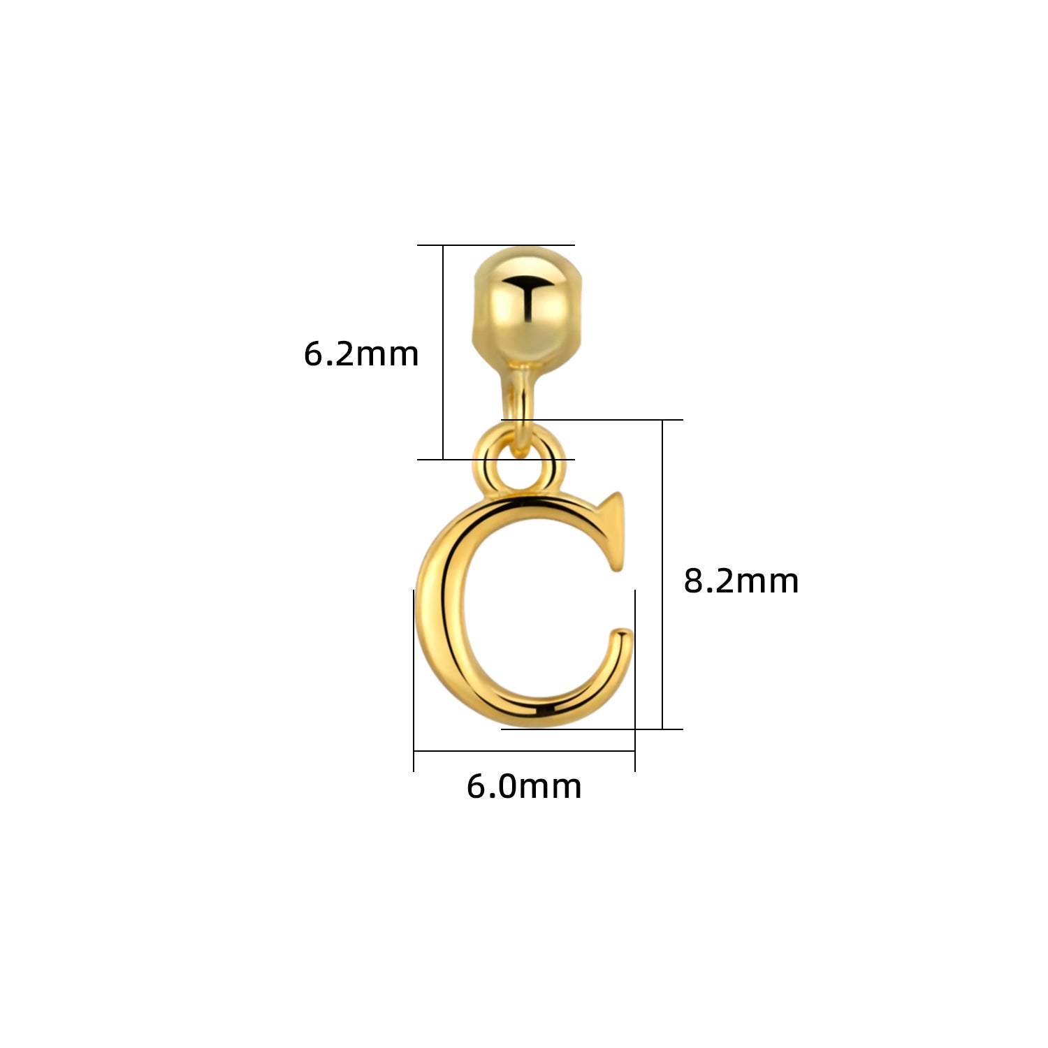 Smooth-Surface Jewelry Minimalist 26-Letter Alphabet Pendant