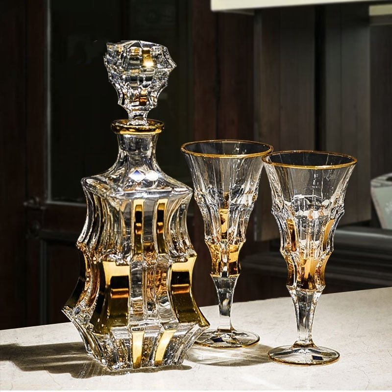 Crystal Glass Light Luxury Gold Red Wine High Leg