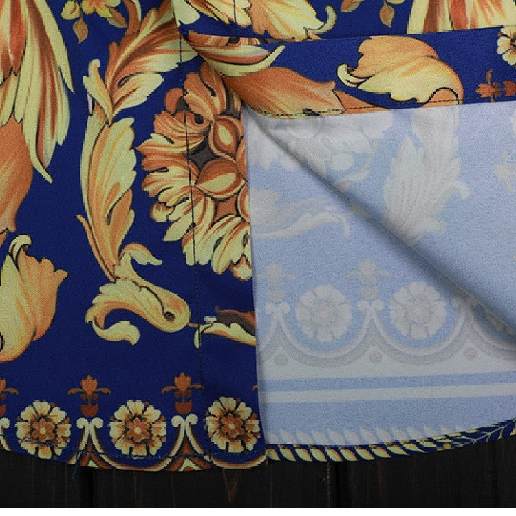 New Royal Full Version Of The Symmetrical Palace Crown Flower Non-iron Repair Tide Men's Shirt