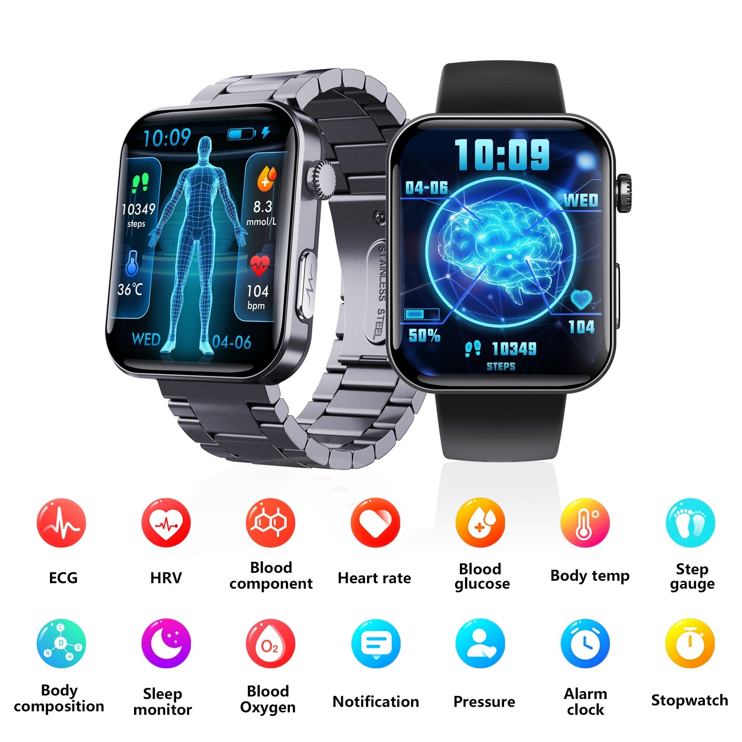 Smart Watch For Men Women Healthy Mornitoring Ips Screen Fitness Tracker With Bluetooth Call  IP67 Waterproof Heart Rate Sleep SpO2 Monitor Pedometer Multiple Sports 7 Days Battery Life